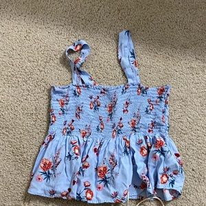 Cute blue loose tank top